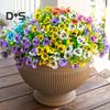 12 Pezzi Fiori di Pansè Artificiali da Esterno Resistenti ai Raggi UV Fiori di Seta Sintetica Colorati Pansè Finti per Fioriera Cassetta da Finestra Portico d'Ingresso Cortile Patio Decor