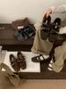 Koreańskie retro buty babci w panterkę pasek krzyżowy klamra kok płaskie buty na co dzień bajkowy styl lekkie usta buty Mary Jane