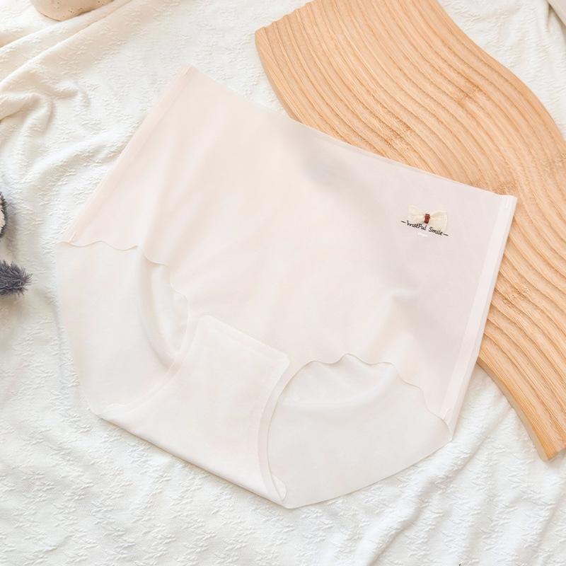 Women's Summer Ultra Thin Ice Silk Naked Feeling No Trace Skin High Shot in The Waist Triangle Briefs