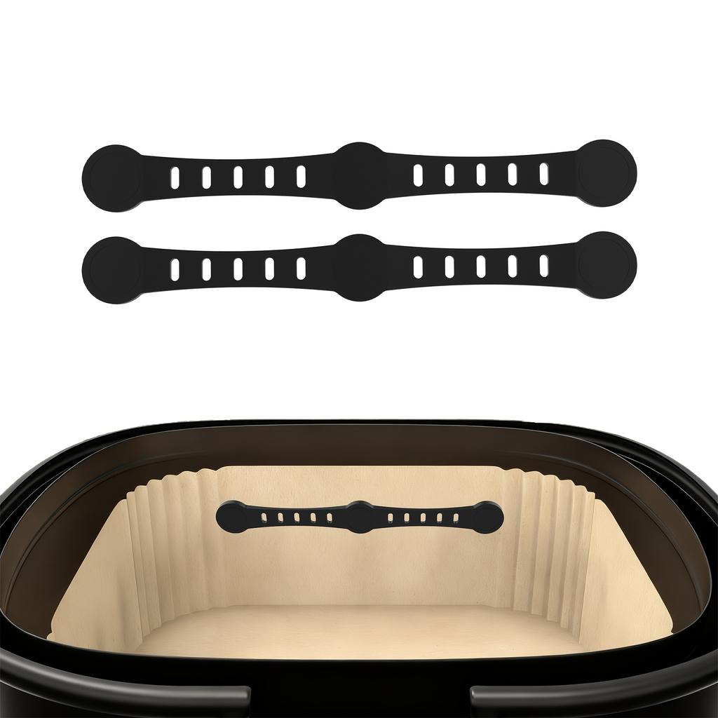 2/4 STÜCK Heißluftfritteuse Magnet Silikonschnalle zum Fixieren von Heißluftfritteusen Pergamentpapier-Einlagen Verhindert das Verbrennen der Papierdichtung