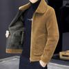 Two-sided Jacket for Men's Winter Lapel Granular Fleece Warm Top Fur Integrated High-end Casual Jacket