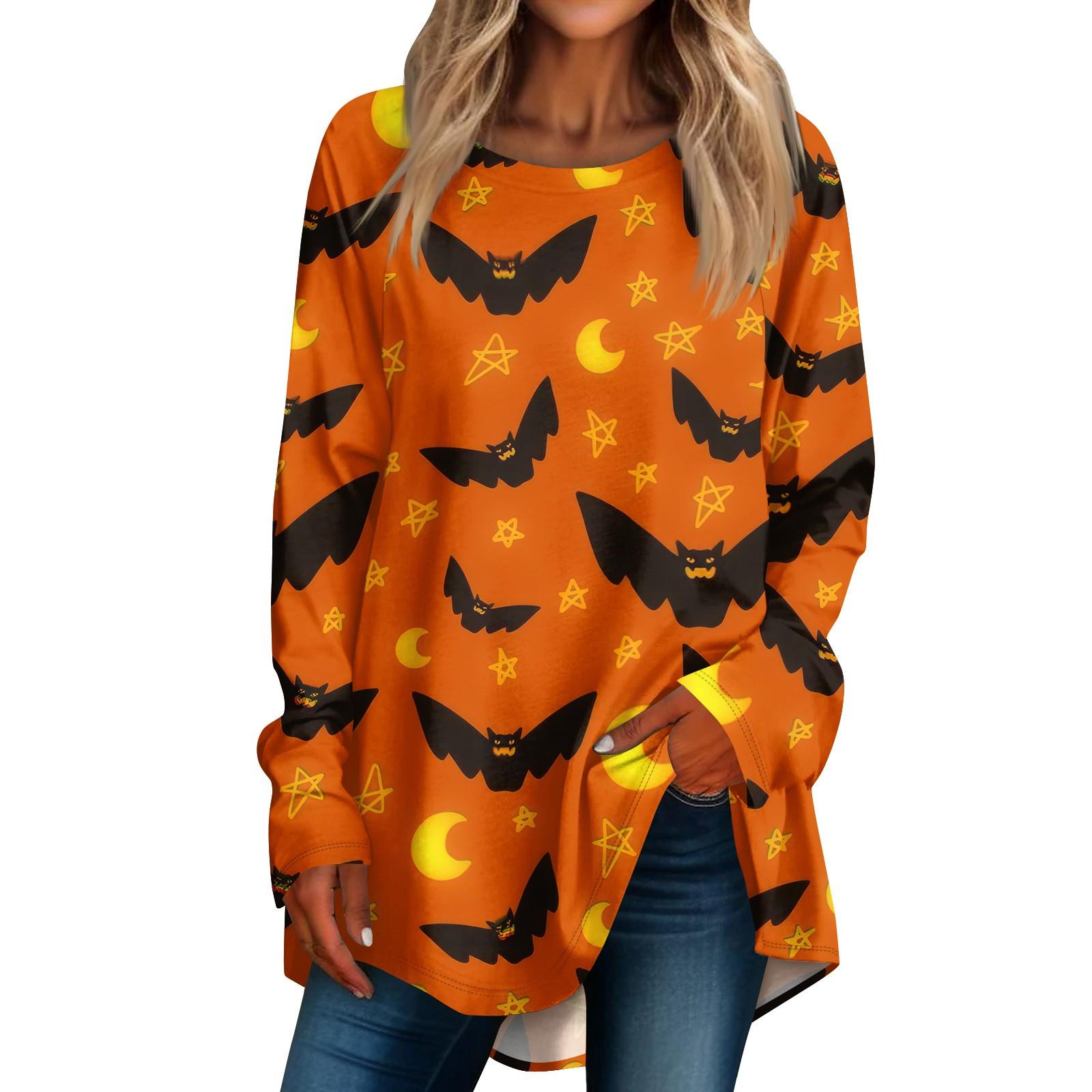 

Женская повседневная футболка больших размеров с длинными рукавами и круглым принтом, верхний пуловер XXXL