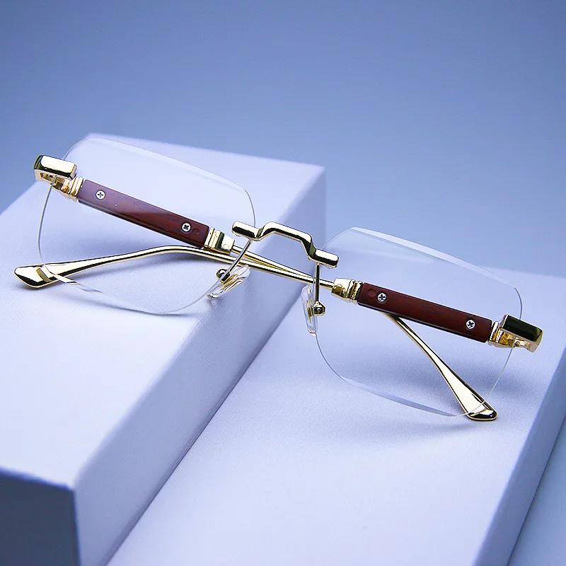 

Women Men Shades Rectangle Sun Glasses For Female Male Summer Traveling Uv400 Rimless Sunglasses Metal Fashion 1PC