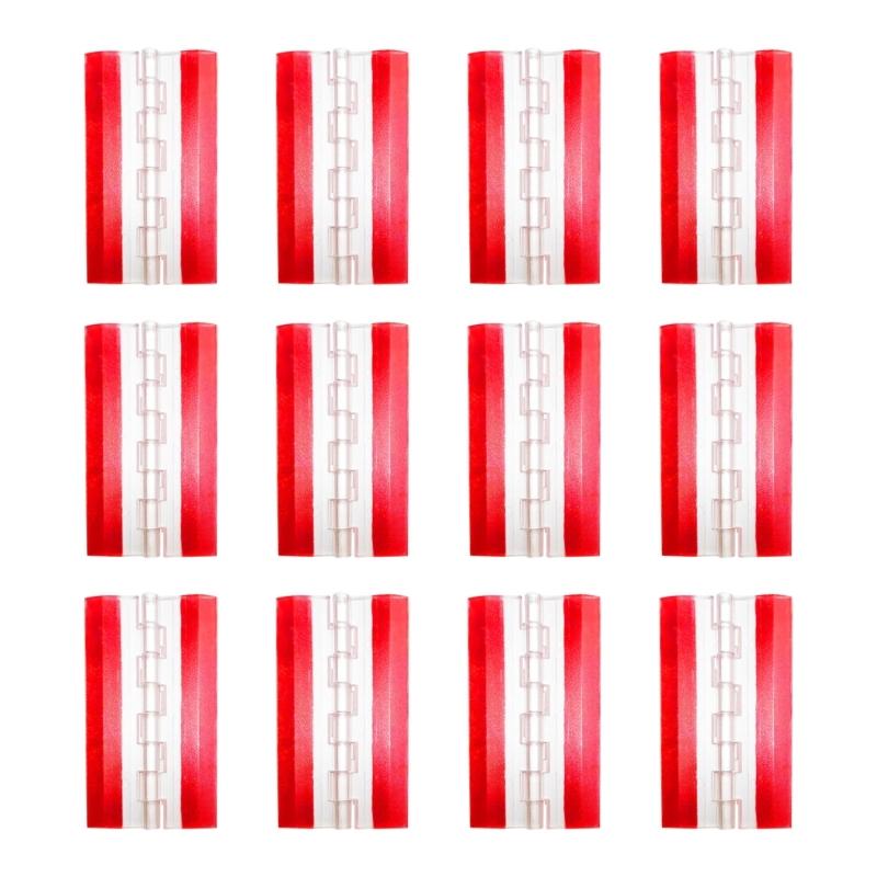 12pcs Clear Plastic Mini Hinges Auto Stick Backing Easy Installation No Glues Required Piano Styles for Craft Projects