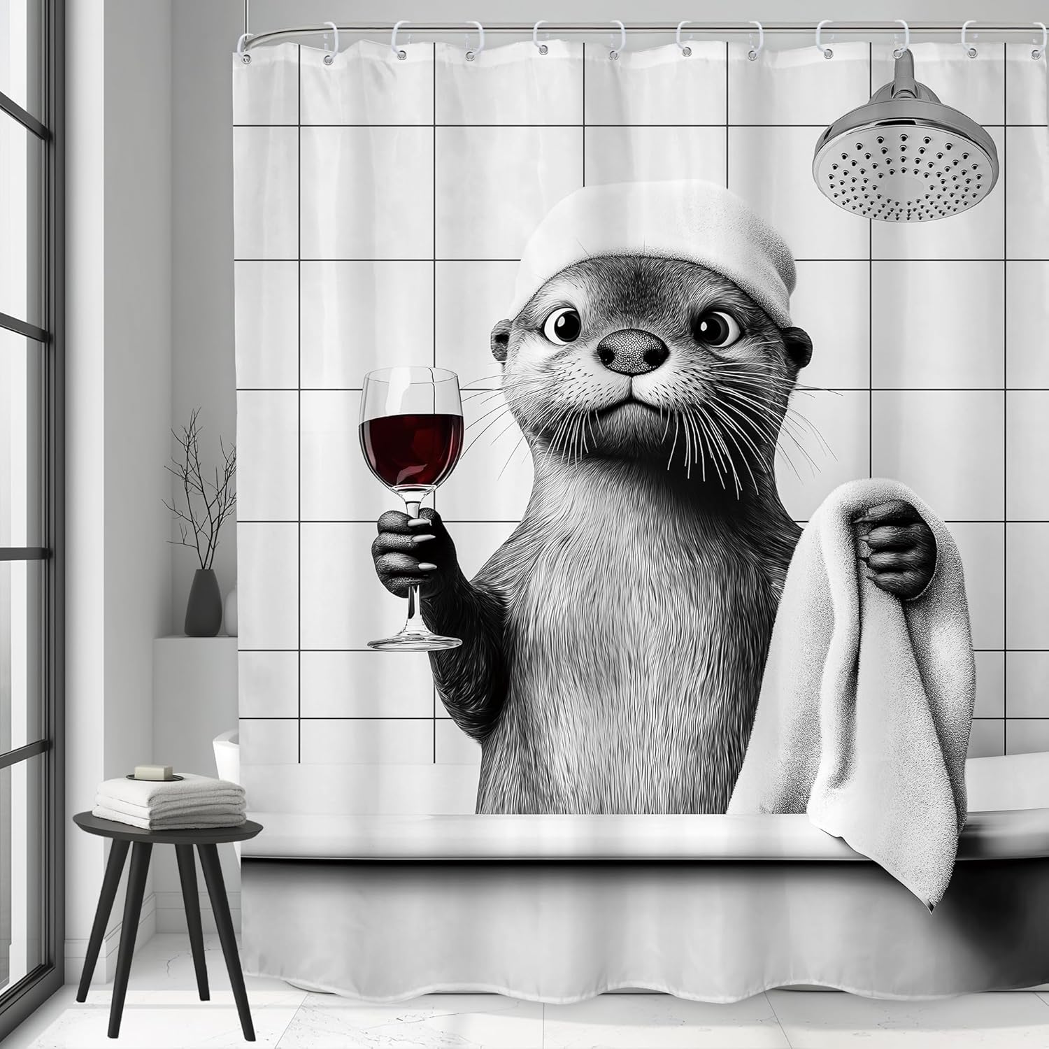 

Kids Dachshund Dog Shower Curtain – Nautical Ocean Theme with Fish, Turtle, Coral & Anchor, Cute Blue Fabric Decor, W90XH180cm