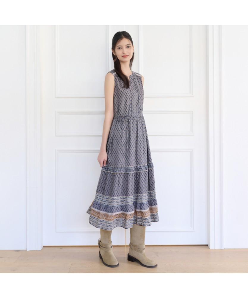 THURSDAY ISLAND Border Mix Sleeveless Dress_T264Mop213W
