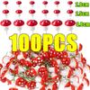 100-10PCS Mini Mushroom Miniatures Fairy Garden Moss Terrarium Resin Crafts Decorations Artificial Stakes Craft DIY Micro Decors