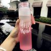 500ml Gradient Color Water Bottle Portable Frosted Colorful Drinking Bottles with Rope Transparent Sports Cup for Outdoor School