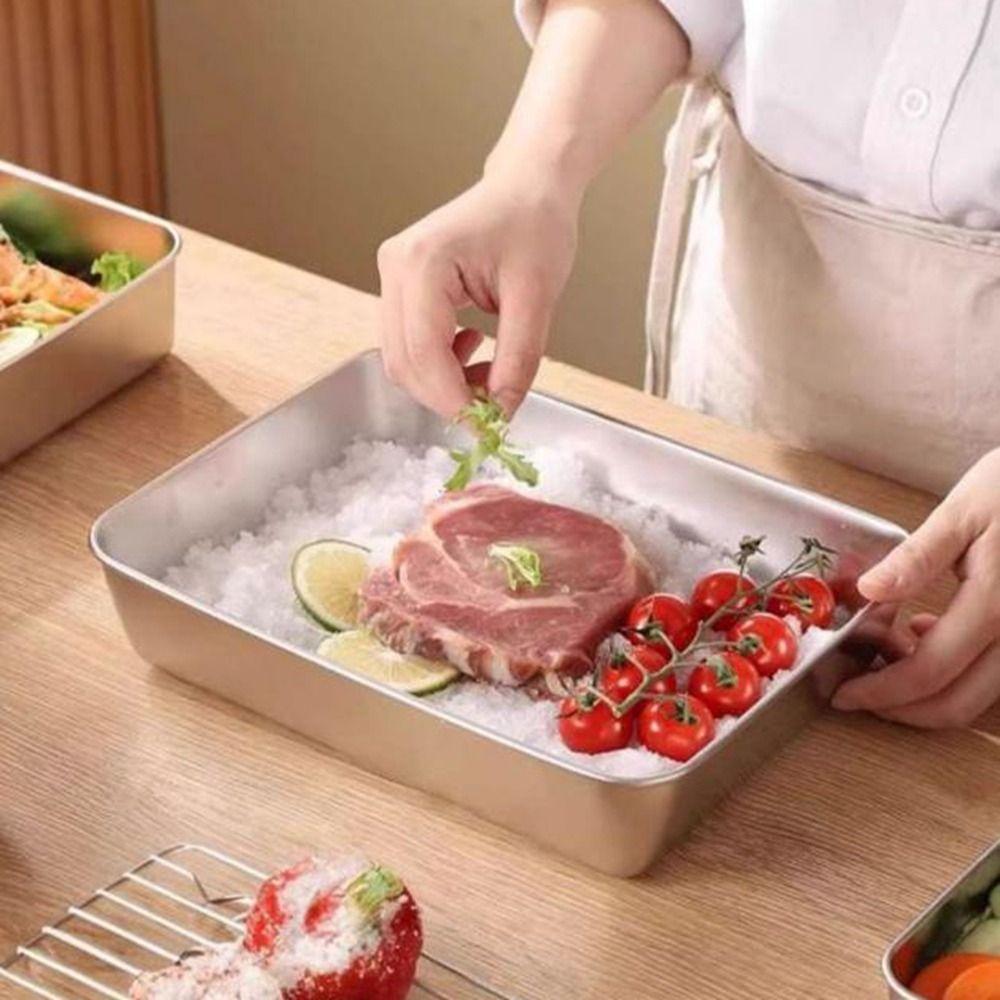 Rectangular Fresh-Keeping Packaging Box Stainless Steel Kitchen Organizer  for Home