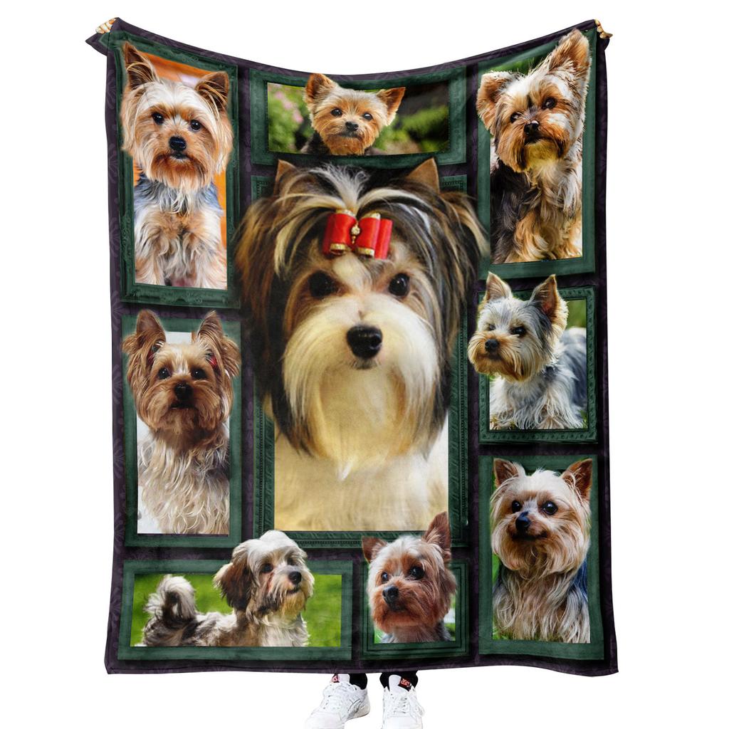 German Shepherd Blanket Dog Lover Gift Fleece Throw Soft Cozy Pet Photo Collage Home Decor Animal Art Bedding Cover