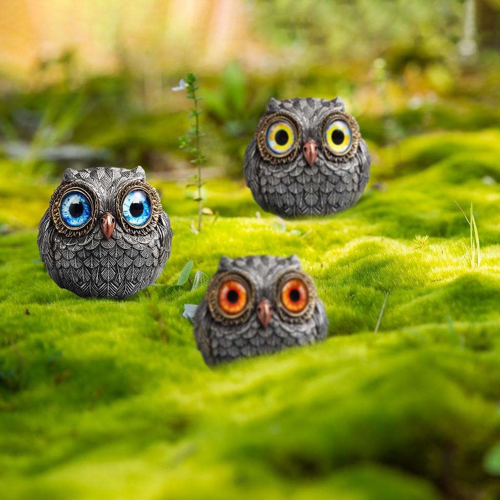 Owl Coffee Capsule Holder Stand 3pcs Resin Desktop Decor