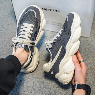 Dad Shoes Men's Thick Soles Increase Height Casual Sports Men's Shoes Korean Version Trendy Mesh Breathable Men's Running Shoes Trendy Shoes