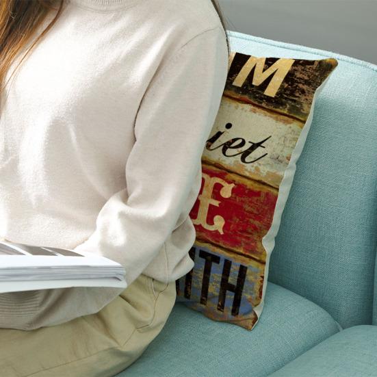 Vintage Motivate Word Print Throw Pillow Case Cushion Cover Home Sofa Decor