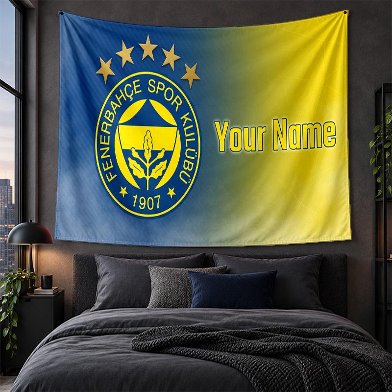Arazzo Personalizzato da Appendere alla Parete Tessuto con Sfondo Artistico Modello Fenerbahçe FC
