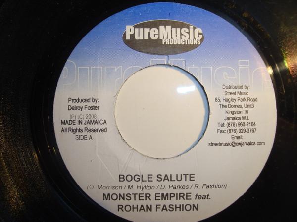 

7inch Record MONSTER EMPIRE, ROHAN FASHION - Bogle Salute NONE Pure Music Prod 2008 Jamaica Reggae, Ska & Dub Used