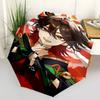 Genshin Impact characters2 Print Automatic Umbrella, 8 Rib Iron Frame, Plastic Handle, Suitable for Outdoor Travel &Daily , Ideal Gift