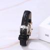 "Fashion Women's Analog Quartz Watch Silver Black Leather Strap Waterproof Antique Style"