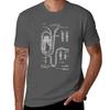 Tuba Patent Graphic Blueprint Tshirt Holiday All Match Tshirt