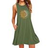 IHUASU Fashion Summer Spring Sleeveless V-Neck Casual Dresses