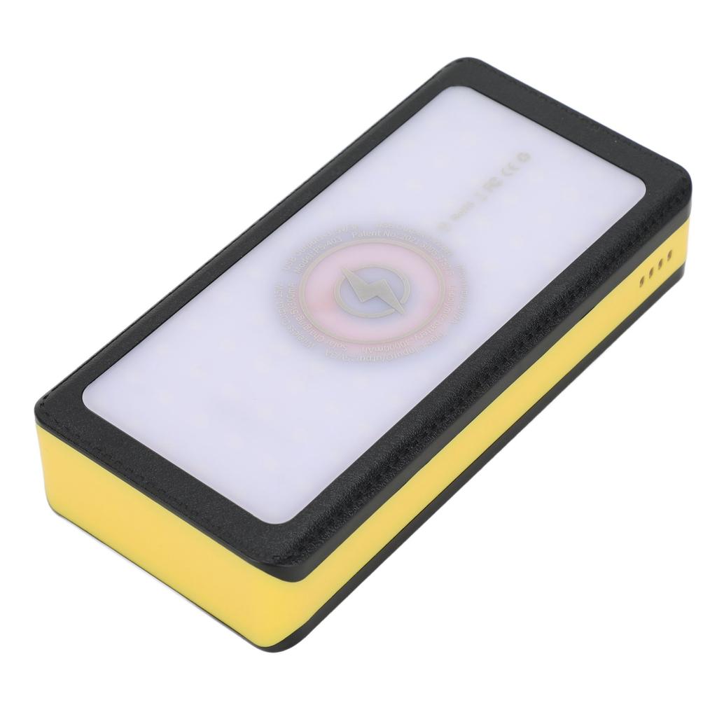 30000mAh Solar Power Bank 3 Lighting Modes 66LEDs 4 USB Output Ports 40W LED Power Bank for Camping