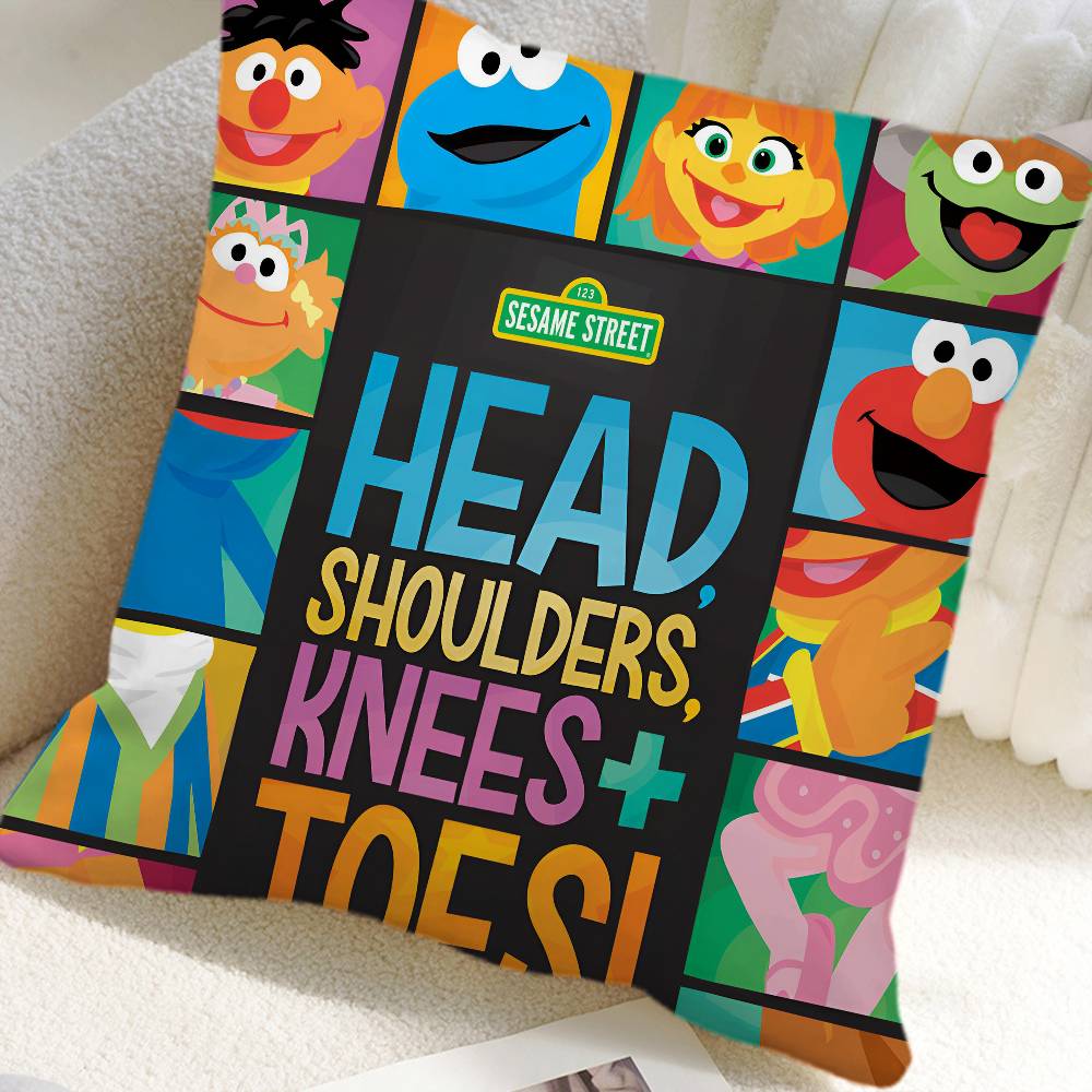 S-Sesame S-Street Movie Pillow Case Square Pillow Bedroom Sofa Leisure Comfort Cushion Car Home Decoration