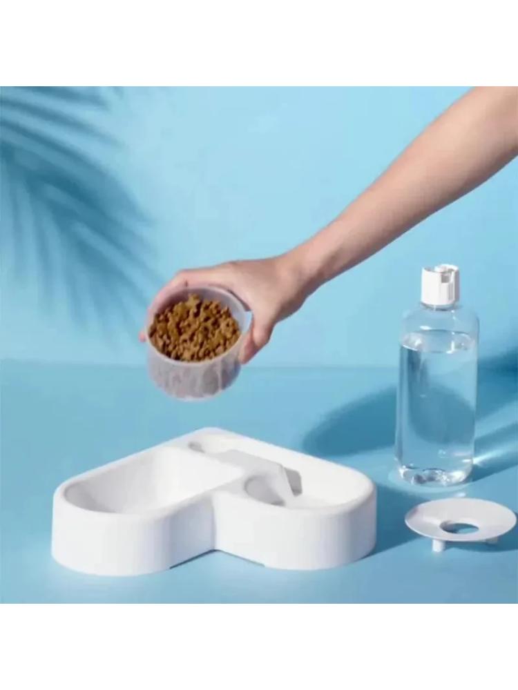 Automatic Drinking Love Pet Bowl Moisture-proof Cat Bowl Dog Basin Dual-use Multi-functional Drinking And Feeding