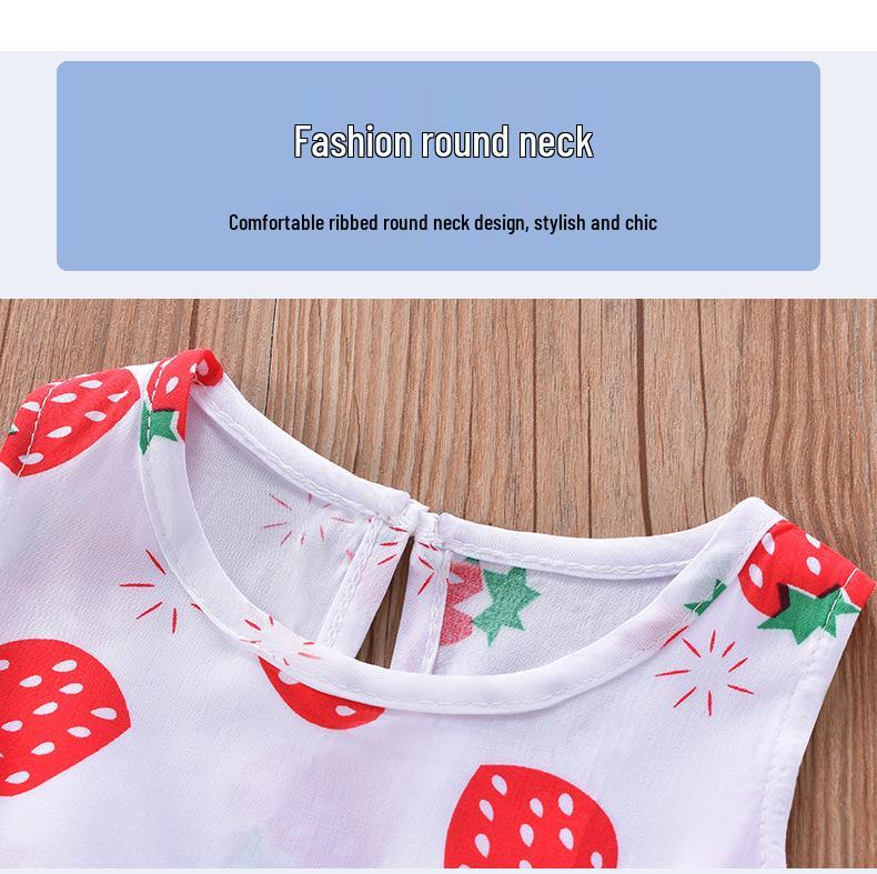 Girls' Floral Summer Princess Beach Dress, Cotton Silk Tank, A-line Skirt