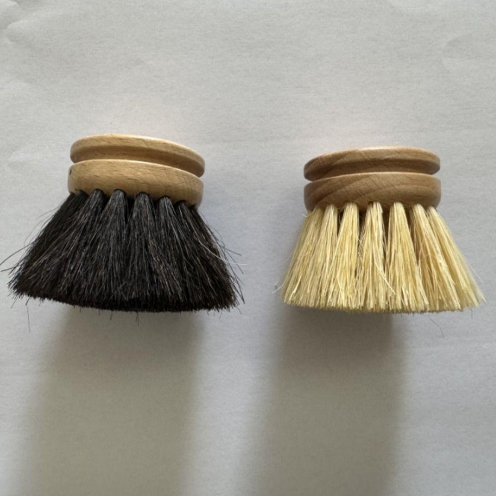 Long Handle Pot Brush Replaceable Brush Head Oan Cleaning Brush Sisal Bristles Brush Kitchen