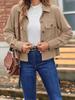 2024 Trendy Women's Casual Corduroy Crop Jacket: European & American Style Button-Up Cardigan