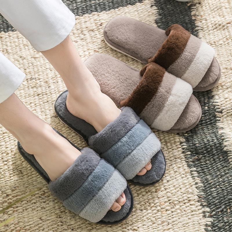 Korean Cotton Slippers New Home Indoor Thick Bottom Home Leisure Warm Mao Mao Slippers