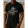 European Size Classic rose Valentine's Day Men's printed short-sleeved T-shirt, medium elasticity and fashionable style, high-quality T-shirt,