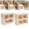 Double Decker Hamster Cabin Wood Shelter Funny Animal Hideaway Cage Supplies for Dwarf Mice Gerbils