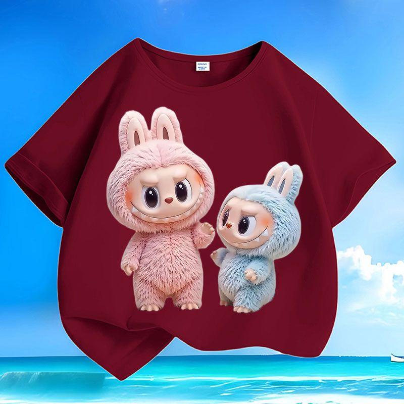 

Детский модный топ из чистого хлопка, летняя милая свободная футболка с коротким рукавом для мальчиков и девочек 160