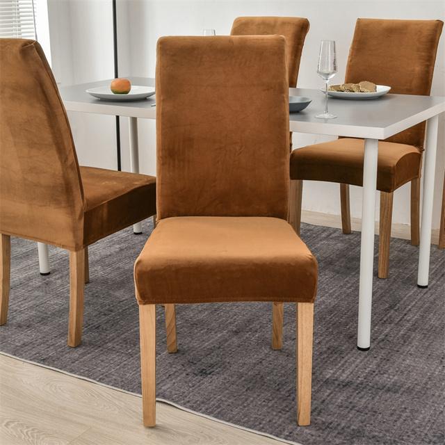 1ks tlustý potah na židli omyvatelný elastický zimní teplý sametový chránič na židli pouzdro kuchyně restaurace Housse de Chaise