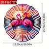 Pink Flamingo Wind Spinner. 10" Stainless Steel Kinetic Yard Art for Holidays.