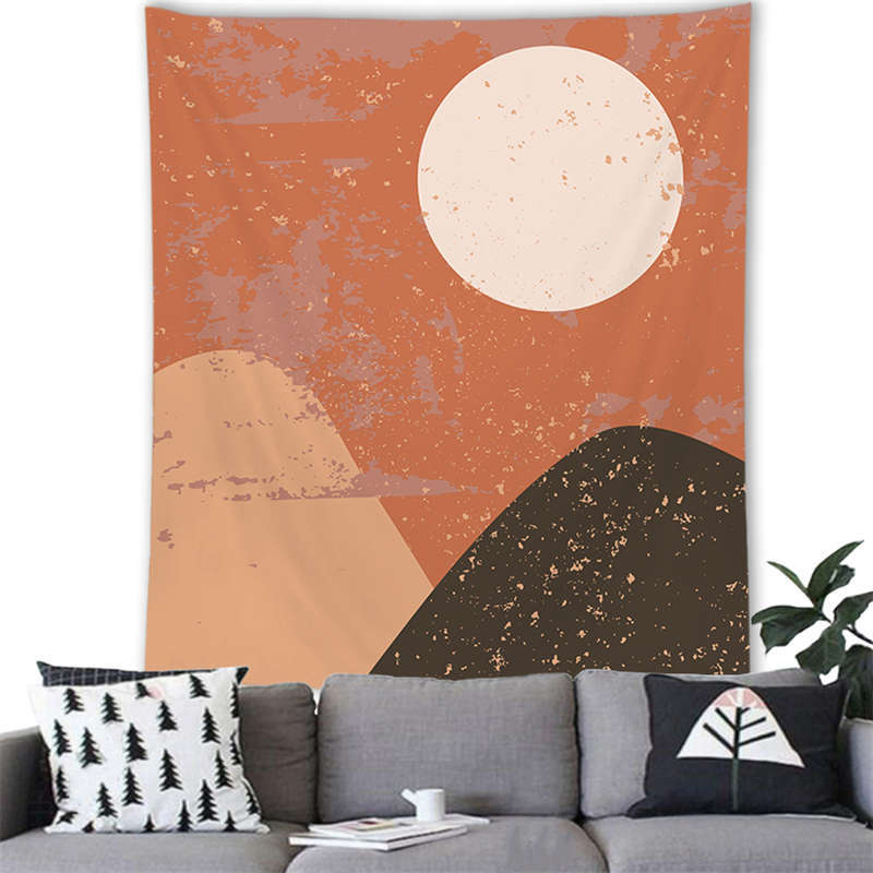 Nordic Marmorino Minimalist Landscape Digitalprinted Polyester Tapestries Living Rooms Bedrooms Macrame Wall Hanging Room