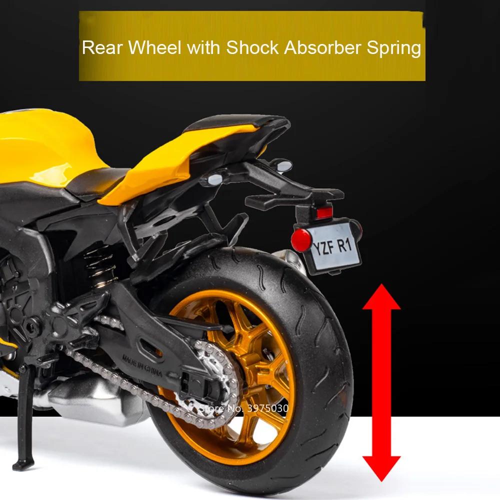 1/12 Scale Yamaha YZF R1 Metal Diecast Motorcycle Toy Car Model Rubber Tires Wheel Steering Toys Motorcycles Kids Children's Day Gifts