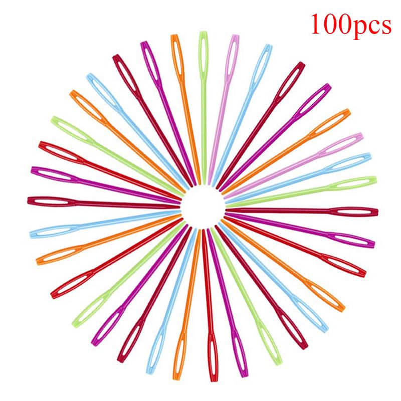 

100 шт. 7 см пластиковые спицы крючки для вязания гобеленовые шерстяные пряжи иглы для самостоятельного изготовления 100pcs