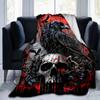 1pc Crow and Skull Blanket Soft Throw for Room Decor, Perfect Gift for and , Living Room .K027