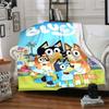 Bluey Cartoon Print Flannel Blanket High Quality Warm Comfortable Cover for All Seasons Perfect for Gifts Home Decor