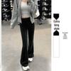 Women's Slimming Low-Waist Gray Flare Yoga Pants - 2026 Spring Collection