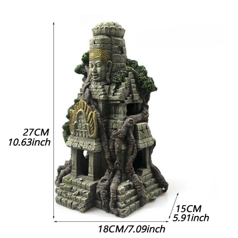 1 шт. Вьетнамский Храм Аквариумный Ландшафтный Орнамент Симуляция Ремесла Декорации для Аквариума. White