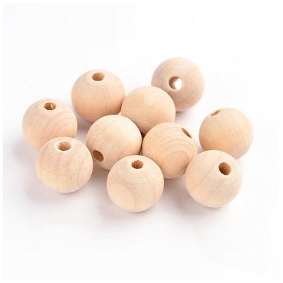 50PCS Unfinished Natural Wooden Round Beads Spacer Beads Craft Wood Jewellery