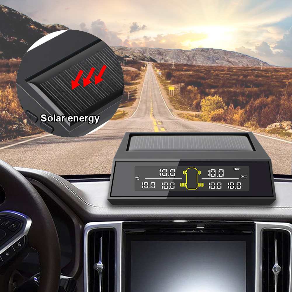 Univerzální solární energie 6 senzorů pneumatik Solární TPMS Bezdrátový systém monitorování tlaku v pneumatikách pro nákladní automobily, autobusy, obytné vozy, nadrozměrná vozidla