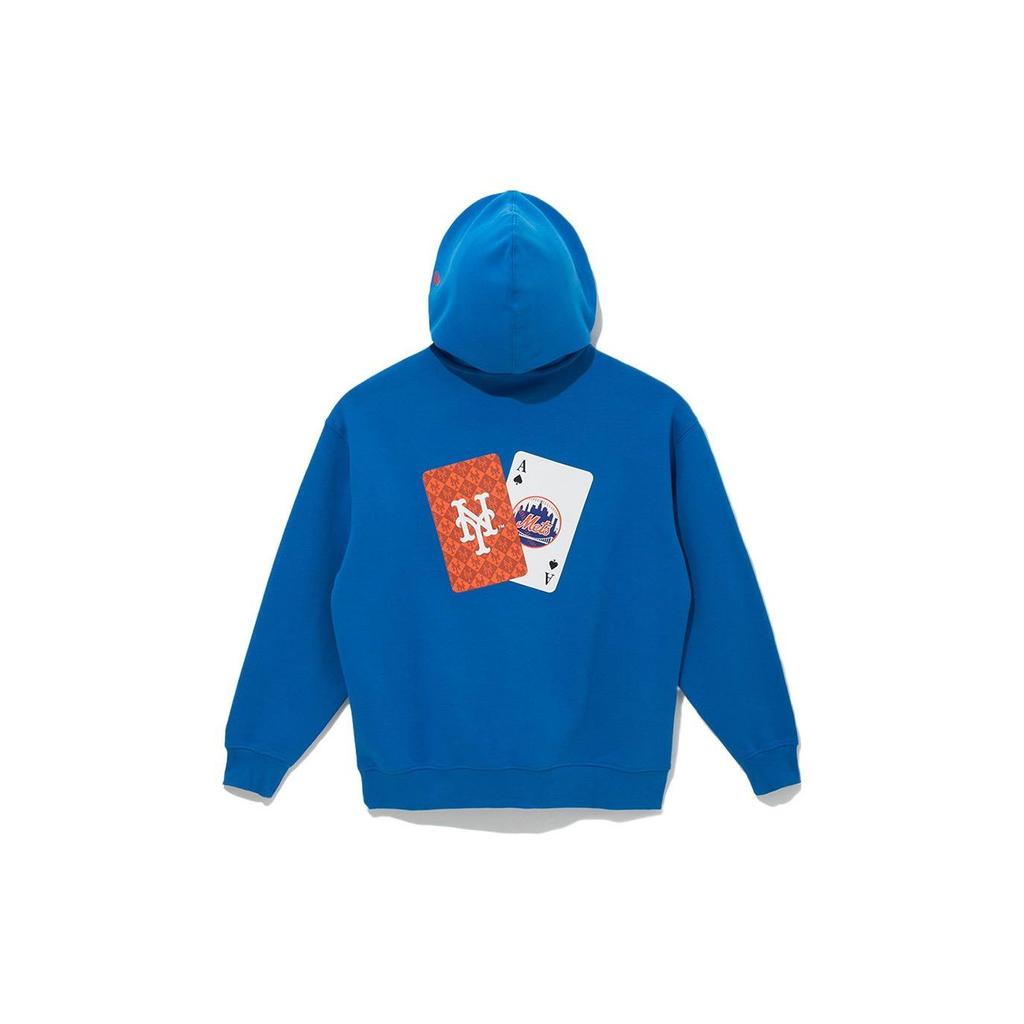 New Era FW22 MLB Logo Printed Back Poker Long Sleeve Hoodie Men hoodies Blue 13338702