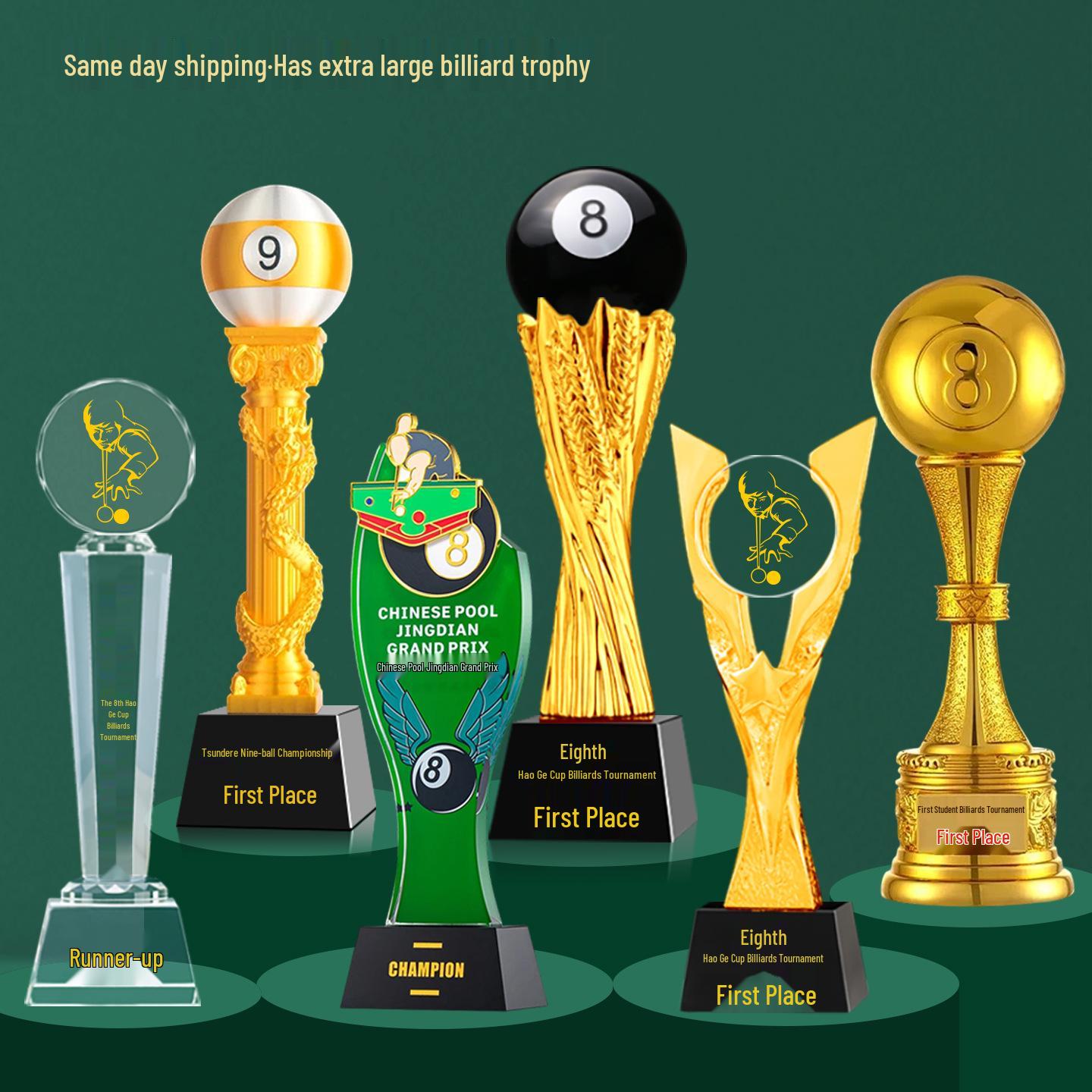 Joe’s 2025 High-End Large Crystal Trophy for Snooker & 9-Ball Runner-Up.