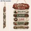 Wooden Christmas Door Hanging Sign Decorative Plaque Holiday Party Home Garden Office Wall Decoration