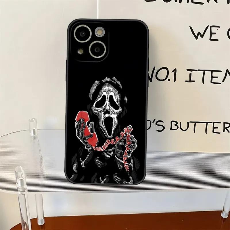 Ghostface Horror Scream Art Phone Case For iPhone 16 15 14 13 12 11 Pro Max XS X XR 7 8 SE Back Cover