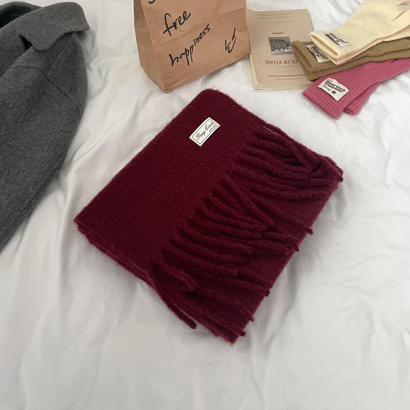 Women's Thickened Scarf: Soft Merino Wool Blend, Minimal Shedding, High Quality Winter Cold Protection