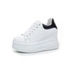 Leather Inner Height Increase White Shoes Women's Spring New Versatile Thick-soled Muffin Shoes Lightweight Small Board Shoes